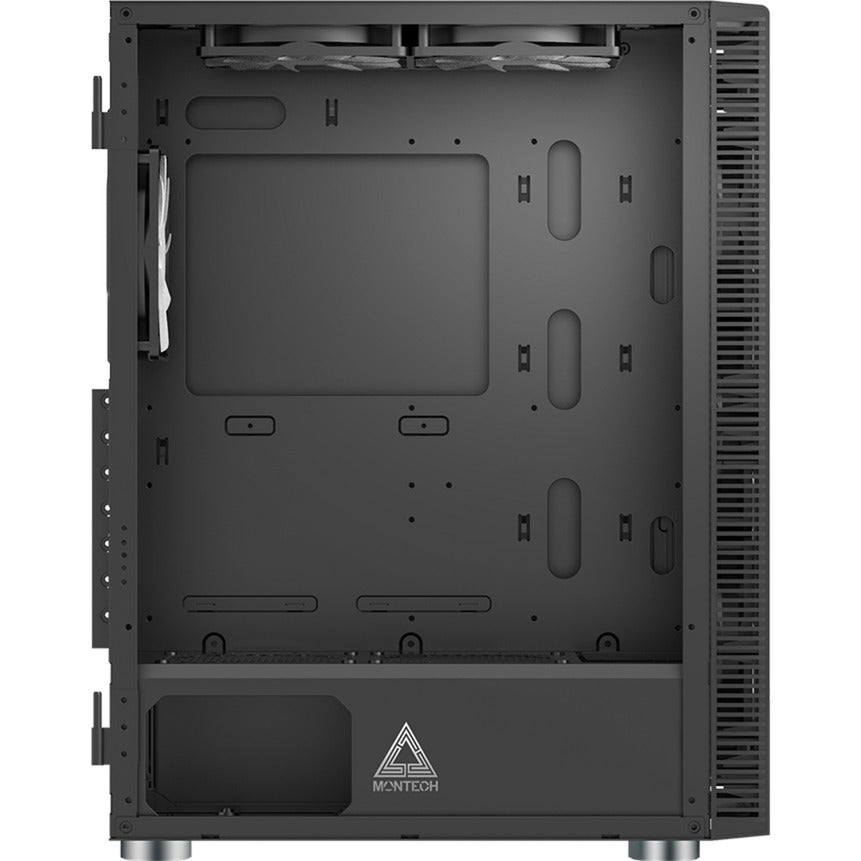 Custodia midi tower in vetro Montech x3 (nero | 3x USB-A | RGB | vetro temperato)