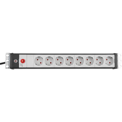 Brennenstuhl premium-line 19 contactdoosstrip voor schakelkasten 8-voudig zw lichtgr 3m h05vv-f 3g1,5 19 -format