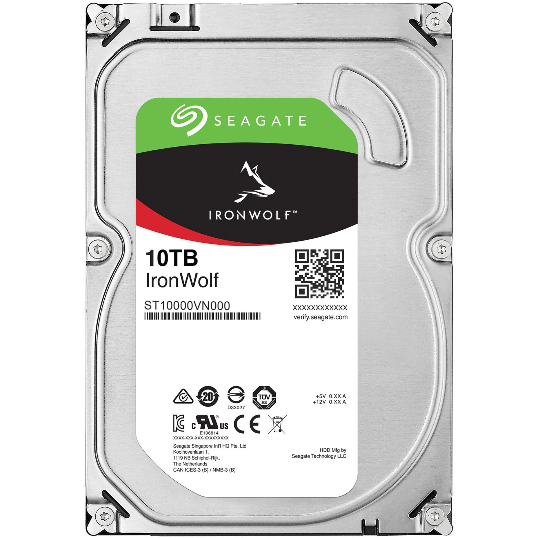 Seagate ironwolf, 10 TB hard drive (ST10000VN000, SATA 600, 24 7)