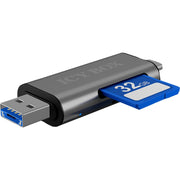 Icy box ib-cr200-c externe cardreader met multi-usb connector kaartlezer (antraciet) - afbeelding 3