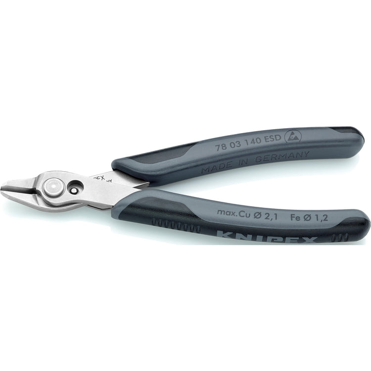 Knipex electronic super knips xl esd 78 03 140 esd elektronica-tang (grijs)