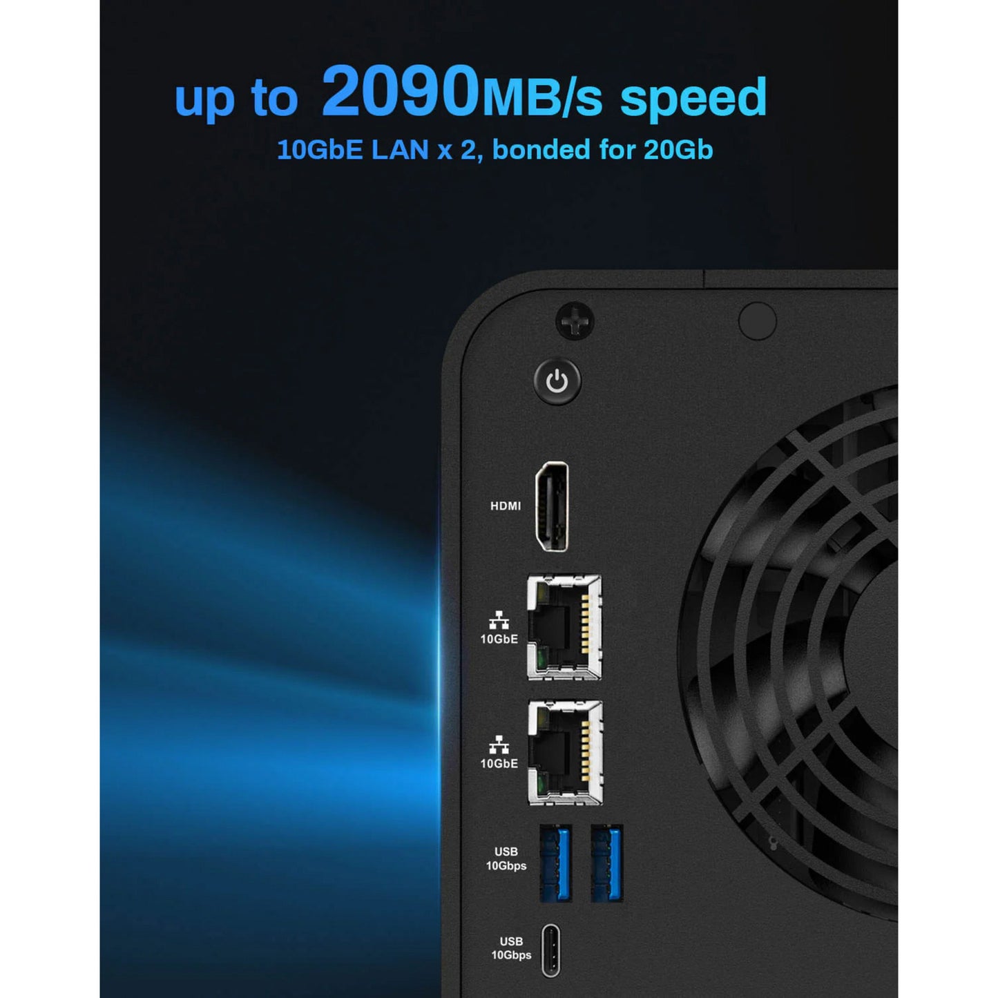Terramaster f6-424 max nas (nero, 2x 10GBe, USB, HDMI)
