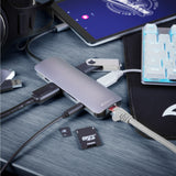 Sharkoon usb 3.0 type c combo adapter dockingstation (donkergrijs) - afbeelding 3