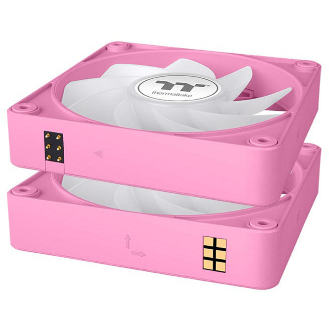Thermaltake ct120 ex reverse argb sync ventola di raffreddamento per PC rosa (pacchetto da 3 ventole) ventole per case (rosa, 3 pezzi, 120 x 120 x 25 mm, pwm)