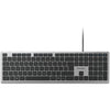 Kensington kb515 eq usb-c usb-a wired keyboard (grijs, us-international lay-out (qwerty), scissor switches, 100%)