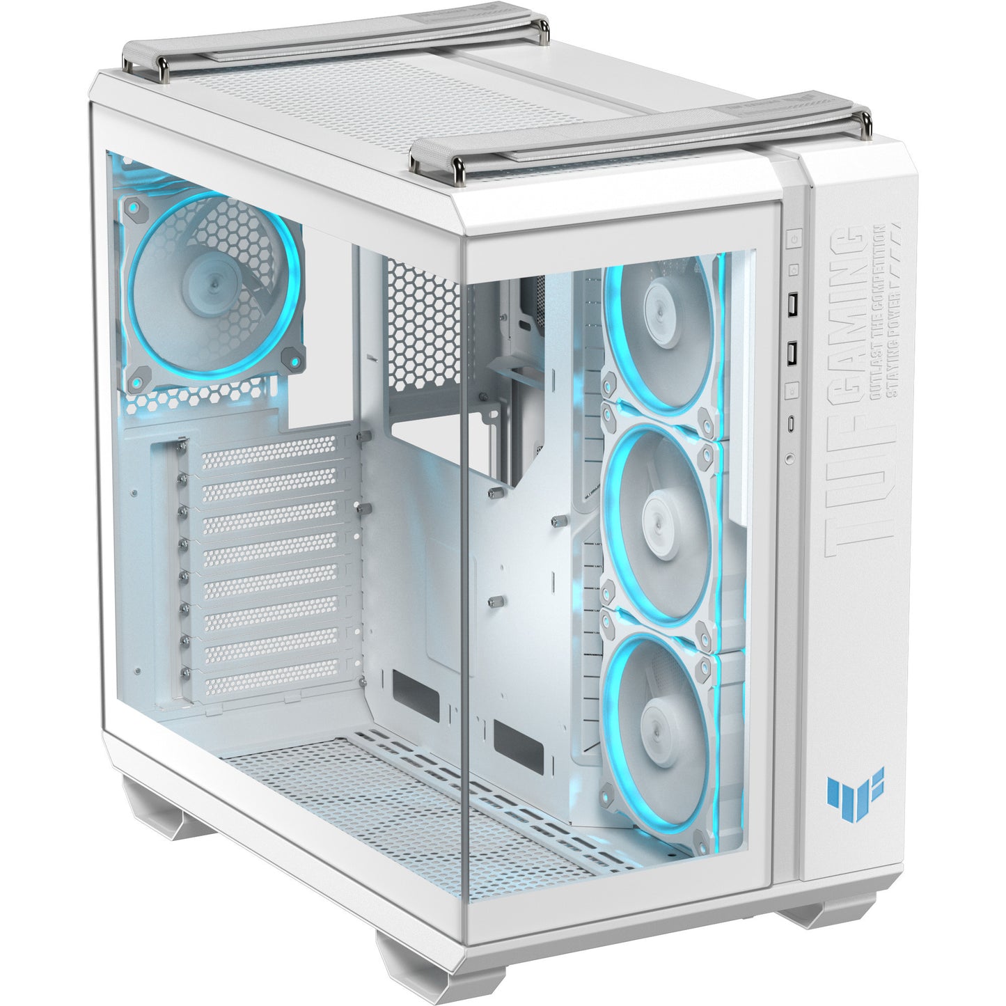 Custodia midi tower Asus tuf gaming gt502 Horizon Argb (bianco | 3x USB-A | 1x USB-C | vetro temperato)