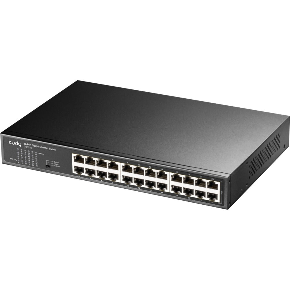Conmutador metálico gigabit de 24 puertos Cudy (negro)