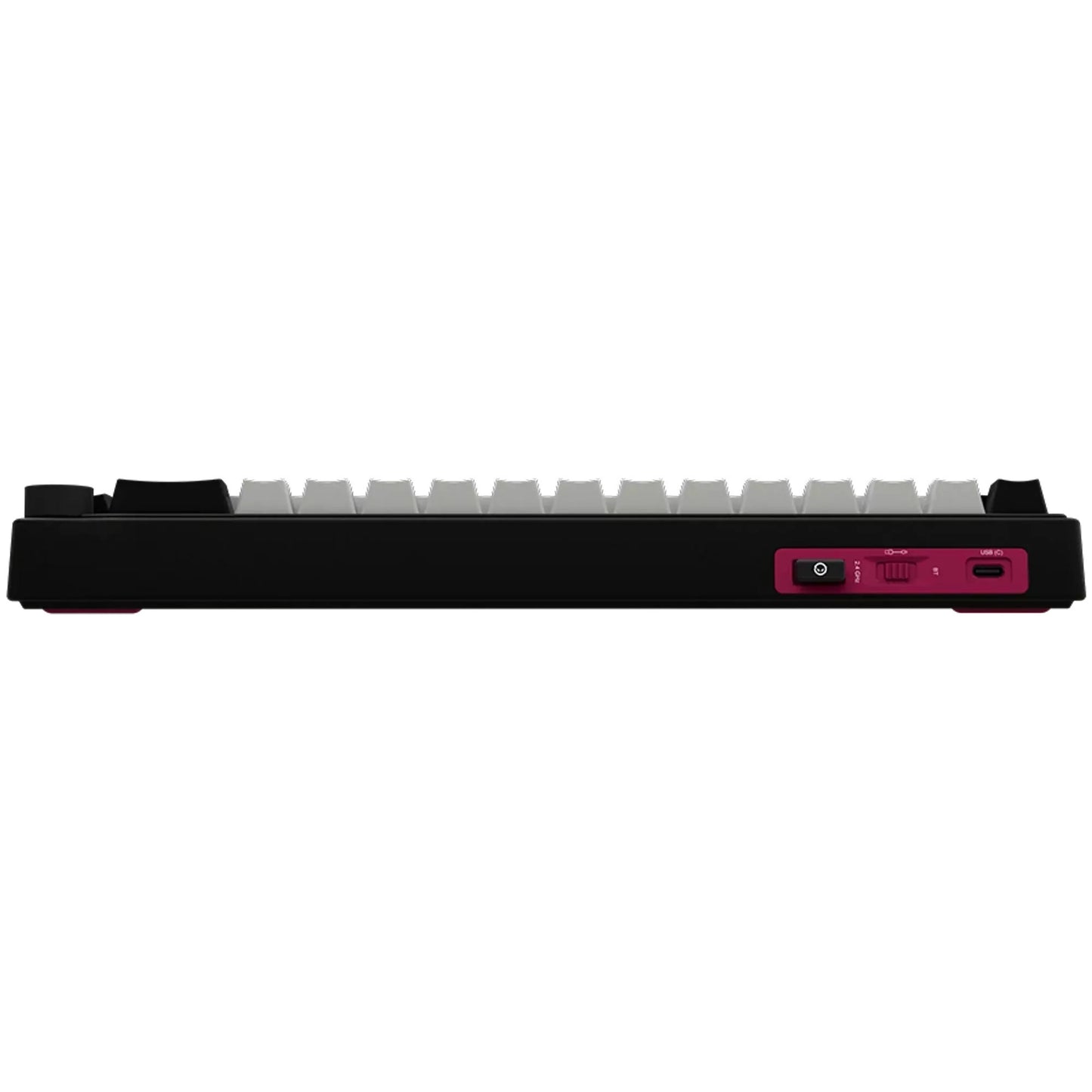 Lorgar kbp70mw, tastiera da gioco (nera, layout americano, logar tossico viola, 65%, rgb, hot-swapable, pbt double-shot, bluetooth 2.4ghz usb)