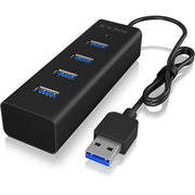 Icy box ib-hub1409-u3 4-port usb-hub (zwart) - afbeelding 1