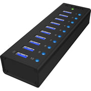 Icy box ib-ac6110 usb-hub (zwart, 10x usb 3.0 poorten) - afbeelding 1
