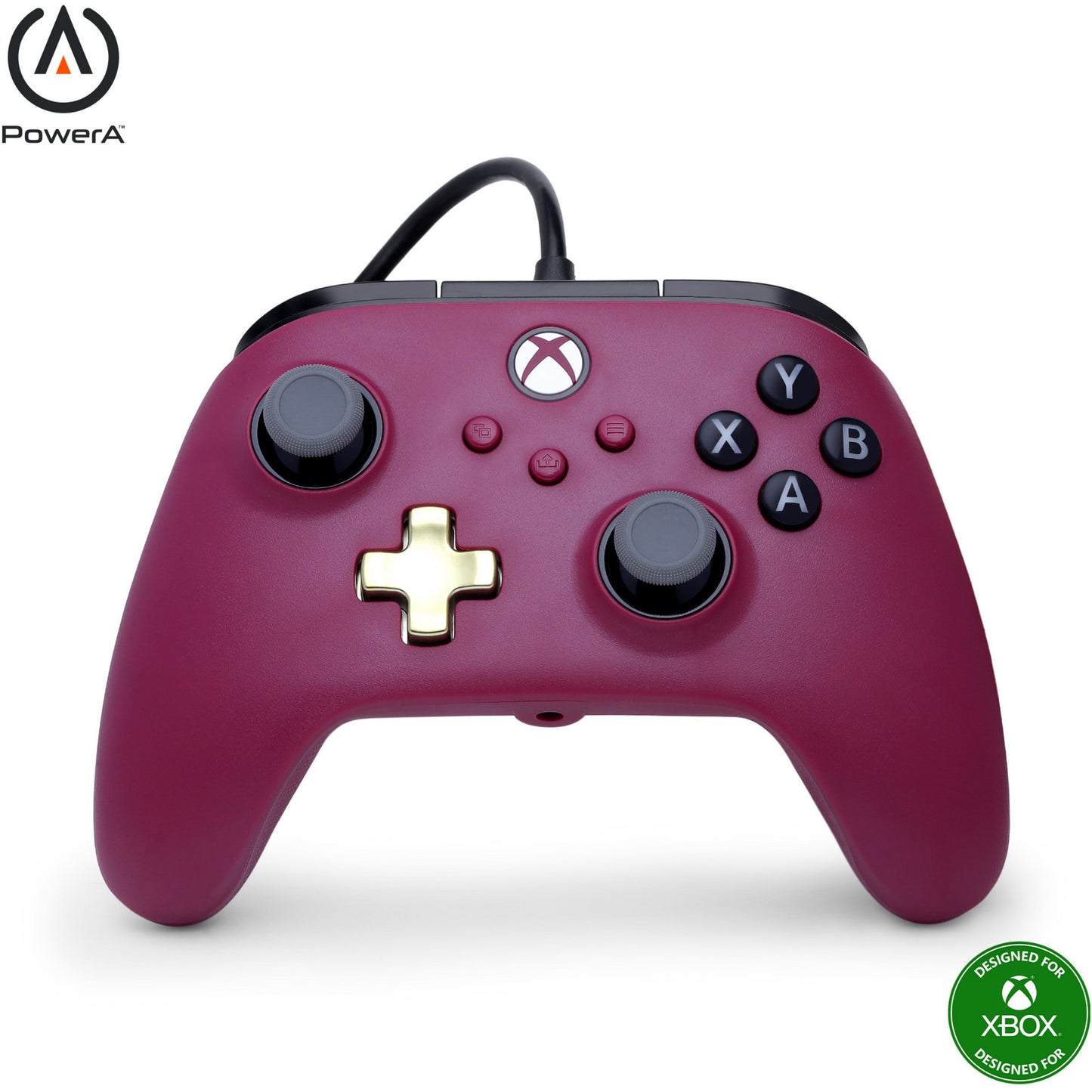 Controller cablato Powera Advantage Plus per Xbox Series X|s - Ruby (Rosso scuro, Xbox Series X|s, Xbox One, PC)