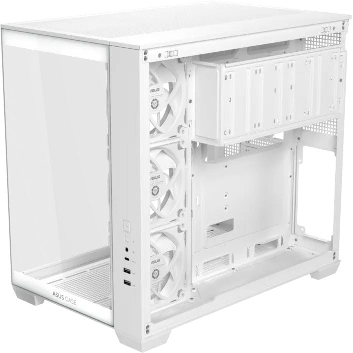 Custodia midi tower Asus a32 plus (bianco | 2x USB-A | 1x USB-C | RGB | vetro temperato)
