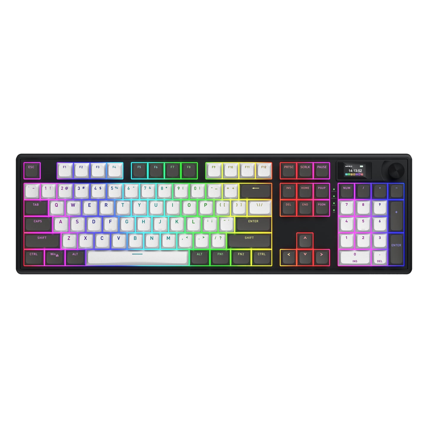 Hator skyfall pro wireless, tastiera da gioco (nera, layout americano, hator aurum vanilla silent, rgb, double-shot pbt, hot-swap, bluetooth usb-c da 2,4 ghz)