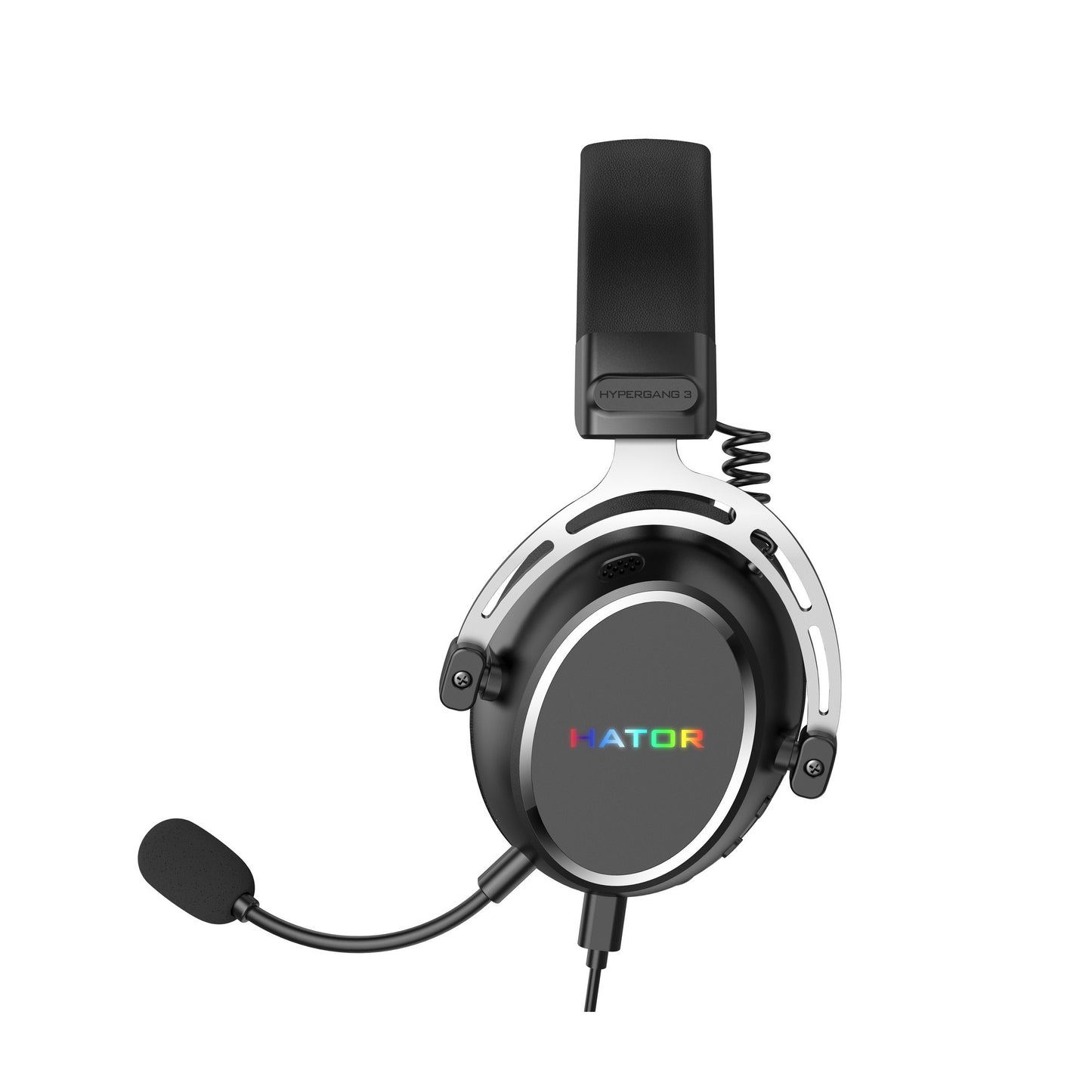 Auriculares supraaurales USB para juegos Hator Hypergang 3 (negro, RGB, sonido envolvente virtual 7.1, USB Bluetooth)