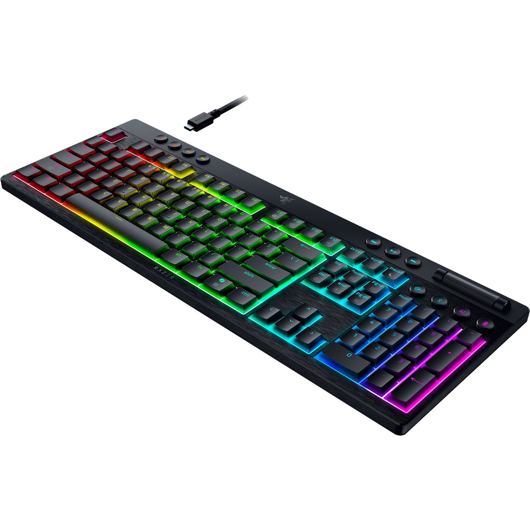 Tastiera da gioco meccanica Razer Blackwidow v4 Hyperspeed RGB a basso profilo (nera, layout USA (qwerty), gialla a basso profilo, 100%)