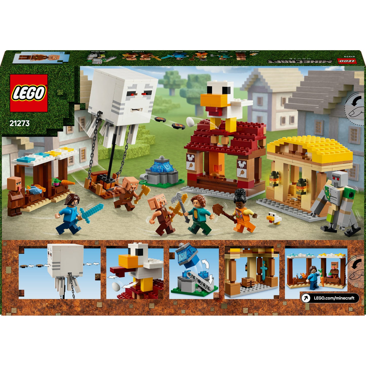 LEGO Minecraft 21273 L'attacco di Ghast Ballon al villaggio