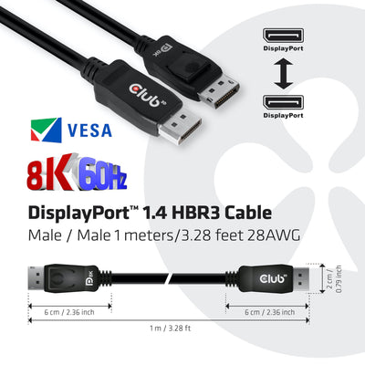 Club 3D DisplayPort 1.4 DisplayPort 1.4 Hombre-hombre-hombre