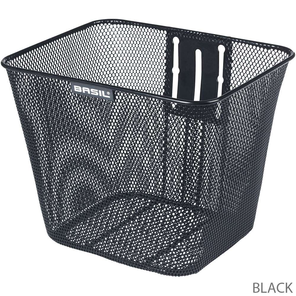 Basil Bicycle Basket Bilbao con montaggio fisso 26 x 22 x 27 cm nero