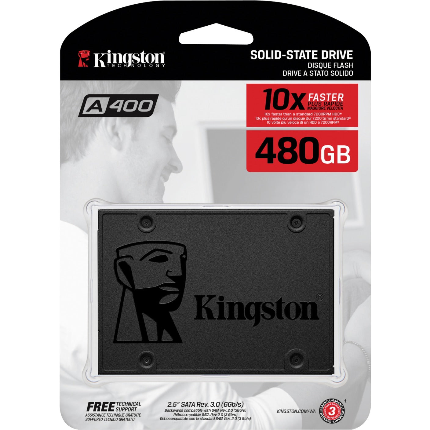 Kingston a400 480 gb ssd (sa400s37 480g, sata 600)