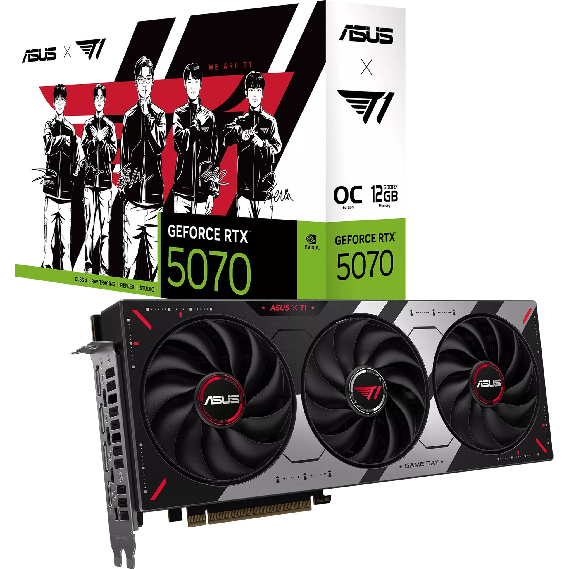 Scheda grafica Asus T1 GeForce RTX 5070 OC (3x DisplayPort, 1x HDMI 2.1, DLSS 4)