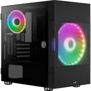 Aerocool atomic v2 mini tower behuizing (zwart | 2x usb-a | window) - afbeelding 1