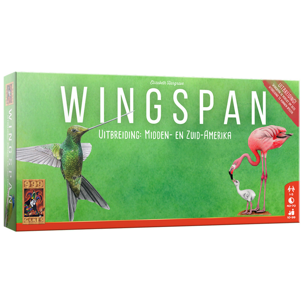 999games 999 giochi Wingspan: gioco da tavolo centro e sud america (espansione, olandese, 1 - 5 giocatori, 40 - 70 minuti, da 10 anni)