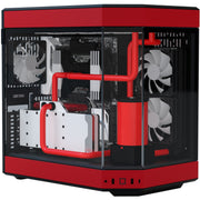 Hyte y60 midi tower behuizing (rood zwart | 3x usb-a | tempered glass) - afbeelding 3