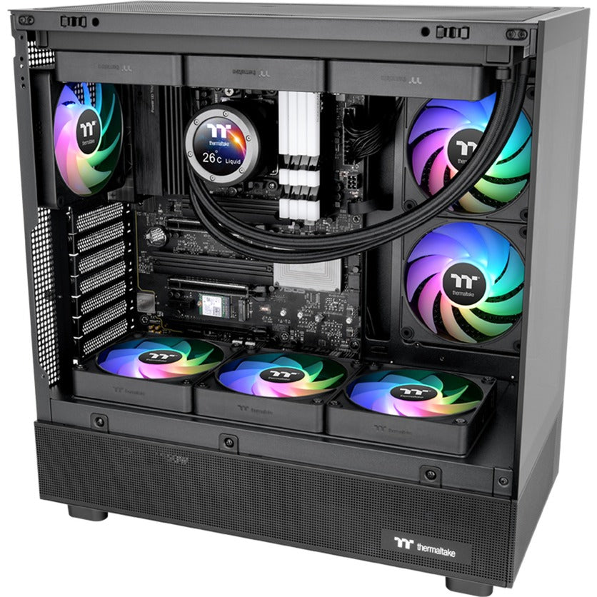 Thermaltake CT120 EX Ventola di raffreddamento per PC con sincronizzazione inversa Arbb (pacchetto da 3 ventole) Ventole per case (Nero, 3 pezzi, 120 x 120 x 25 mm, PWM)