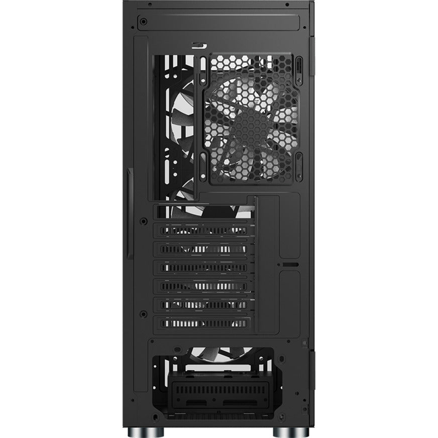Custodia midi tower in vetro Montech x3 (nero | 3x USB-A | RGB | vetro temperato)