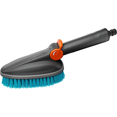 Gardena cleansystem handborstel m hard, met slangaansluiting wasborstel (grijs turquoise, 18846-20)