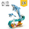 Lego ® creator 3in1 zeedieren: prachtige dolfijnen - bouw om tot een zeepaardje of krab - 31385
