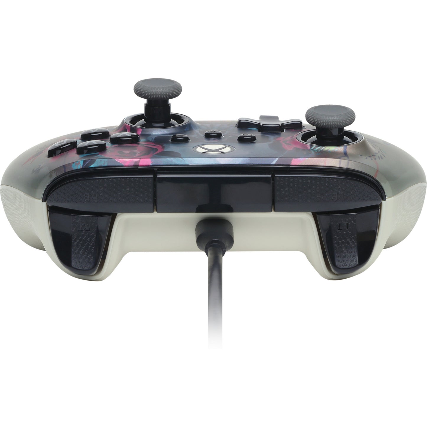 Controlador con cable powera Advantage plus para xbox series x|s - bloom gloom (silver, xbox series x|s, xbox one, PC)