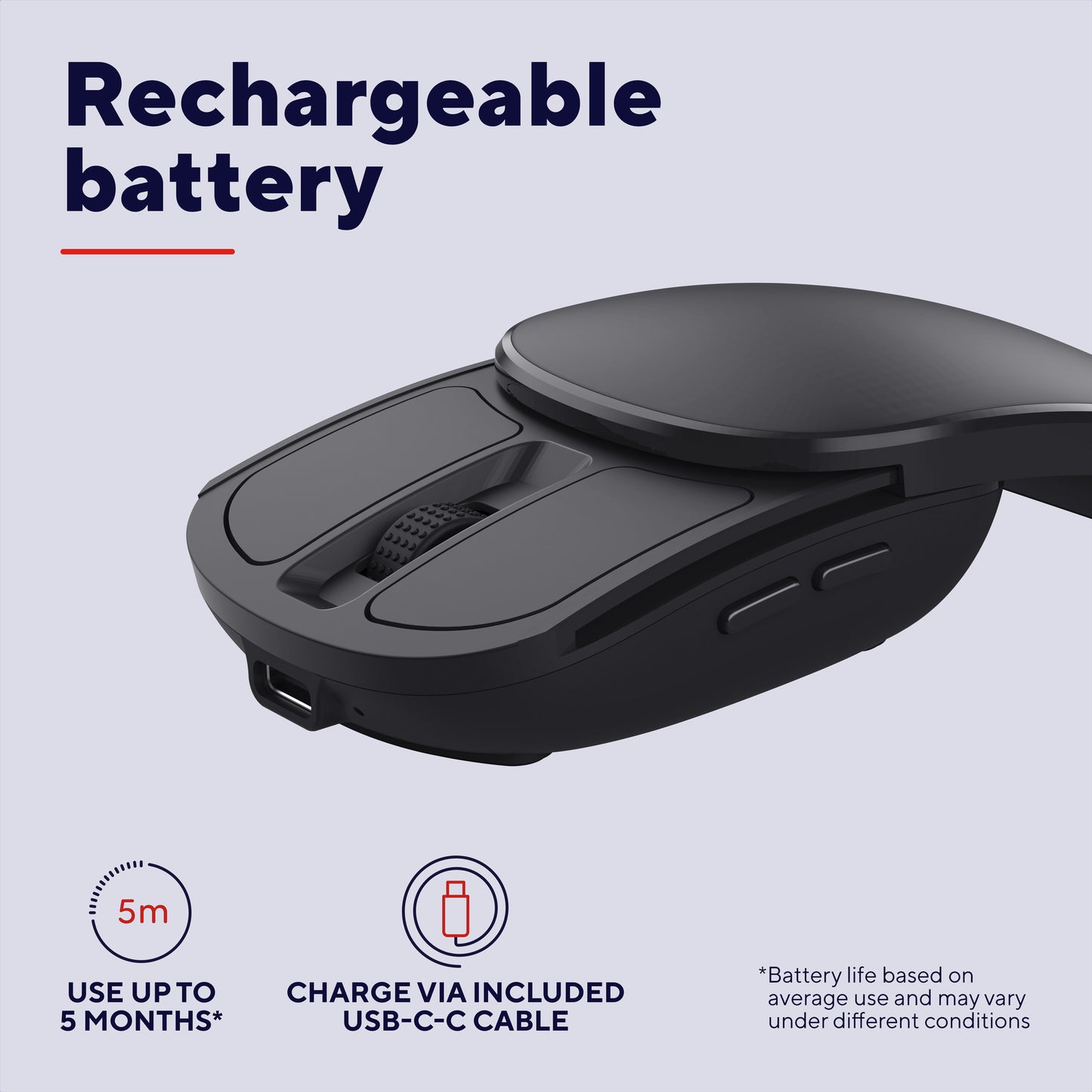 Mouse tascabile portatile e retrattile Trust zylo (nero, 1000 - 2400 dpi)