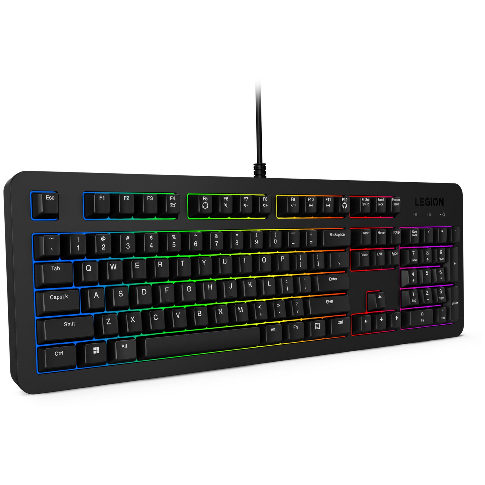 Tastiera da gioco Lenovo legion k310 rgb (nera, layout americano (qwerty), membrana, 100%, interruttore a membrana, rgb, USB)