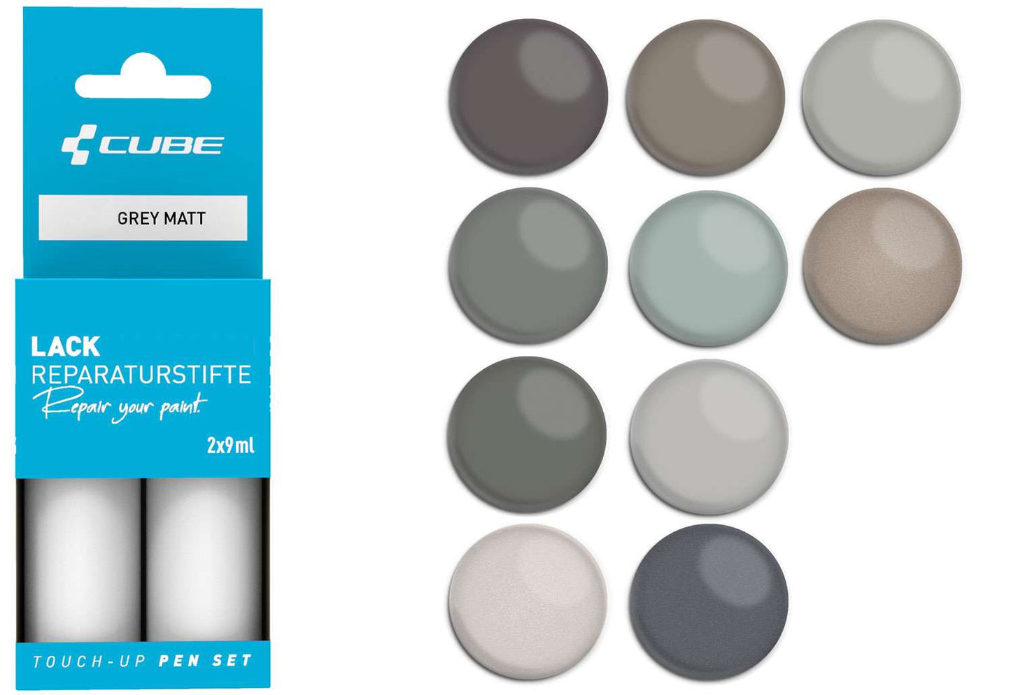 Set di pennarelli per ritocchi Cube grigio opaco