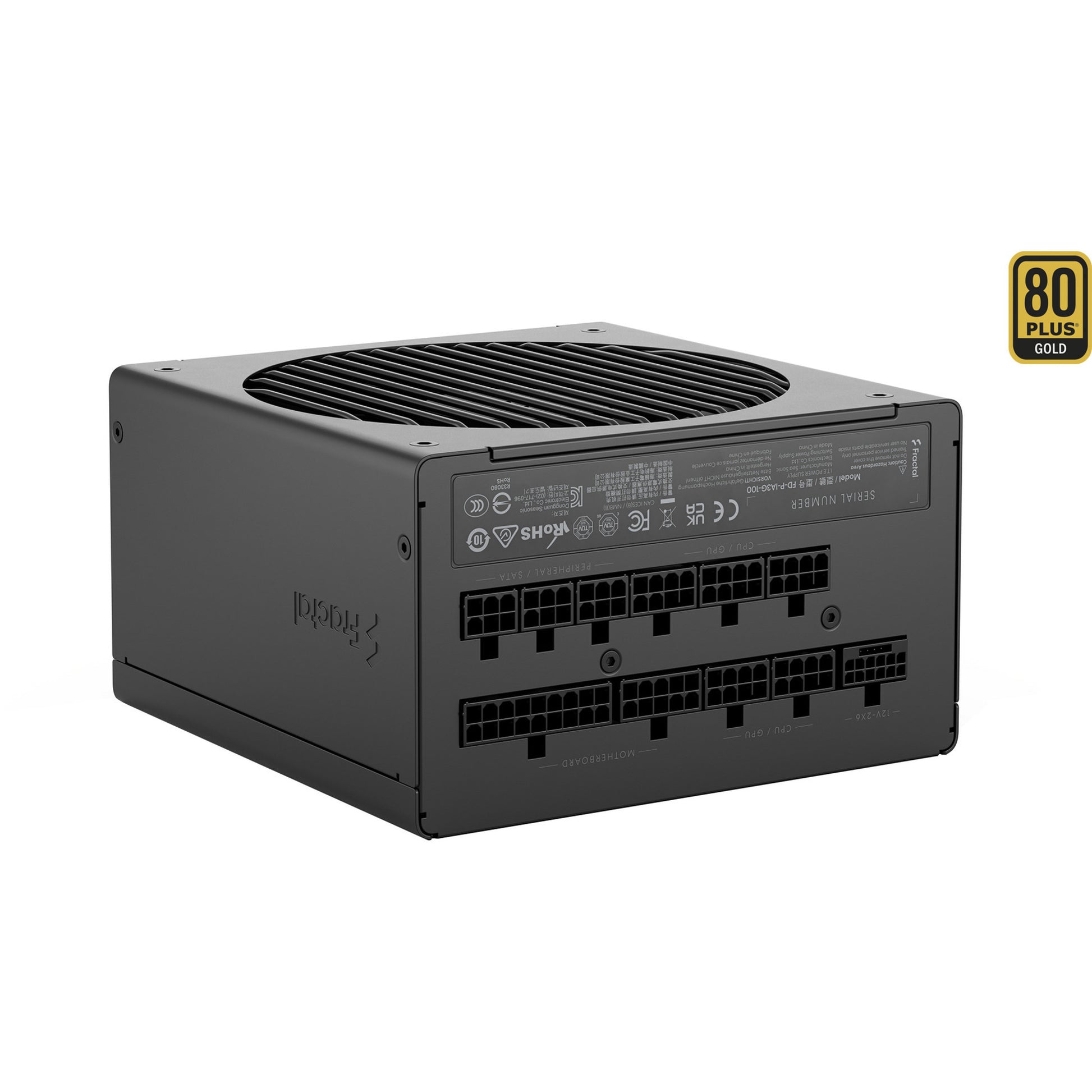Fractal design ion gold 3 modulaire 1000 watt voeding (zwart, 1x 12v-2x6, 3x pcie)