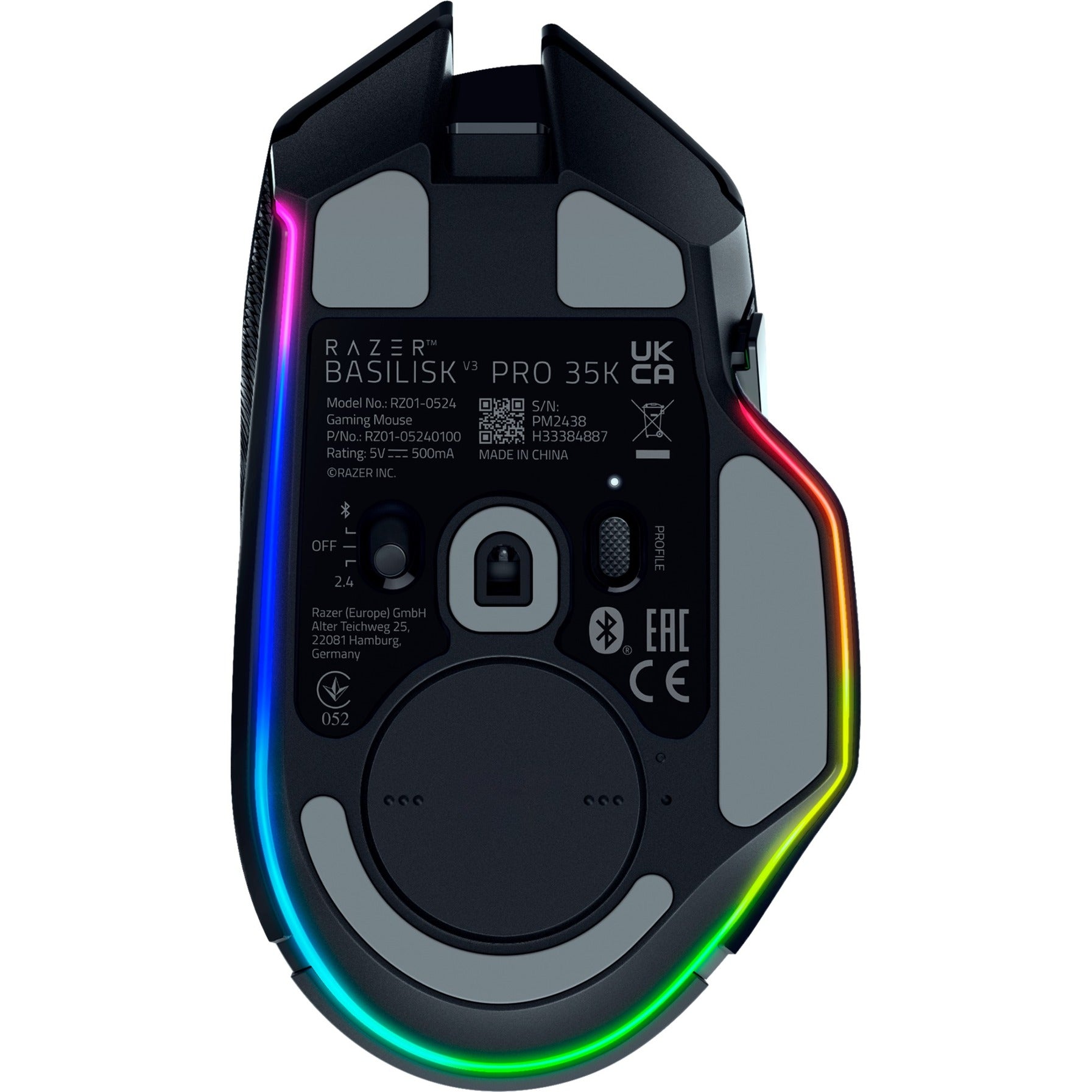 Mouse da gioco Razer basilisk v3 pro 35k (nero, USB Bluetooth hyperspeed wireless, 35000 dpi, chroma RGB)
