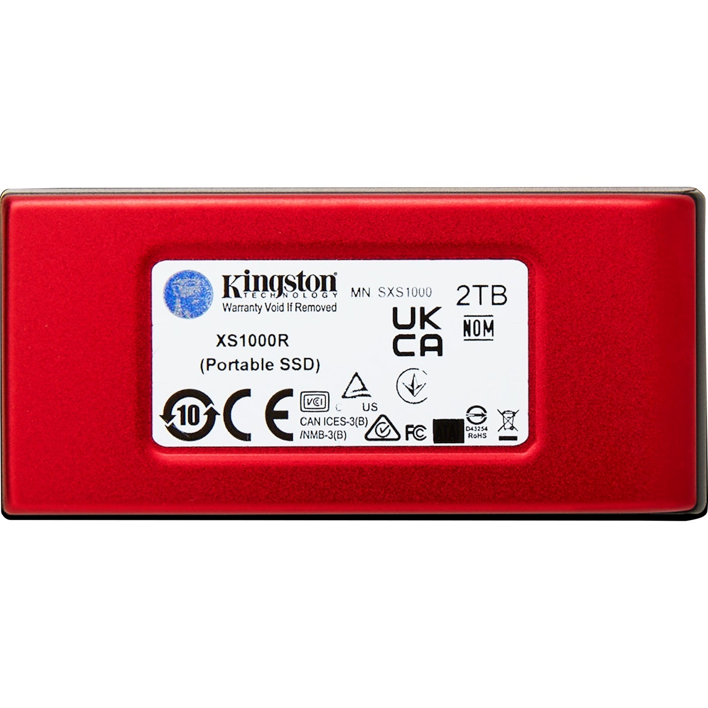 Kingston xs1000 portable 2 tb externe ssd (rood zwart, sxs1000r 2000g, usb-a 3.2 (10 gbit s))