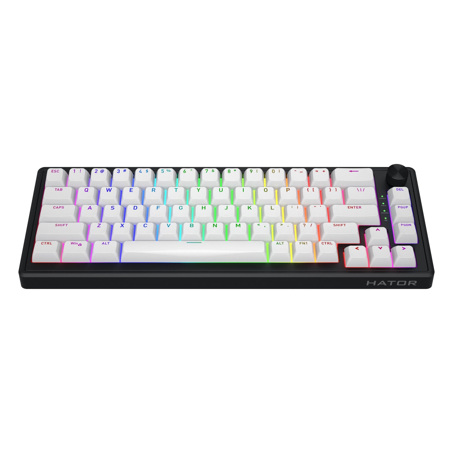 Hator skyfall wireless, tastiera da gioco (nera, layout americano, hator aurum sterling, 65%, rgb, double shot abs, hot-swap, bluetooth usb-c da 2,4 GHz)
