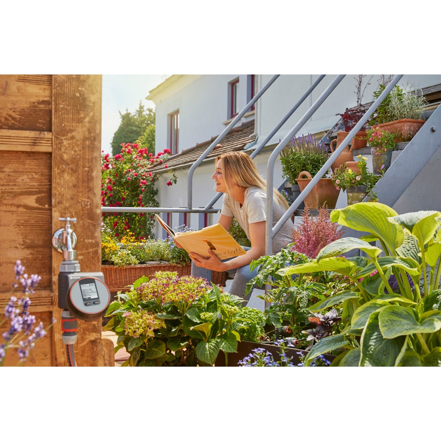 Gardena que pulveriza la computadora flexible