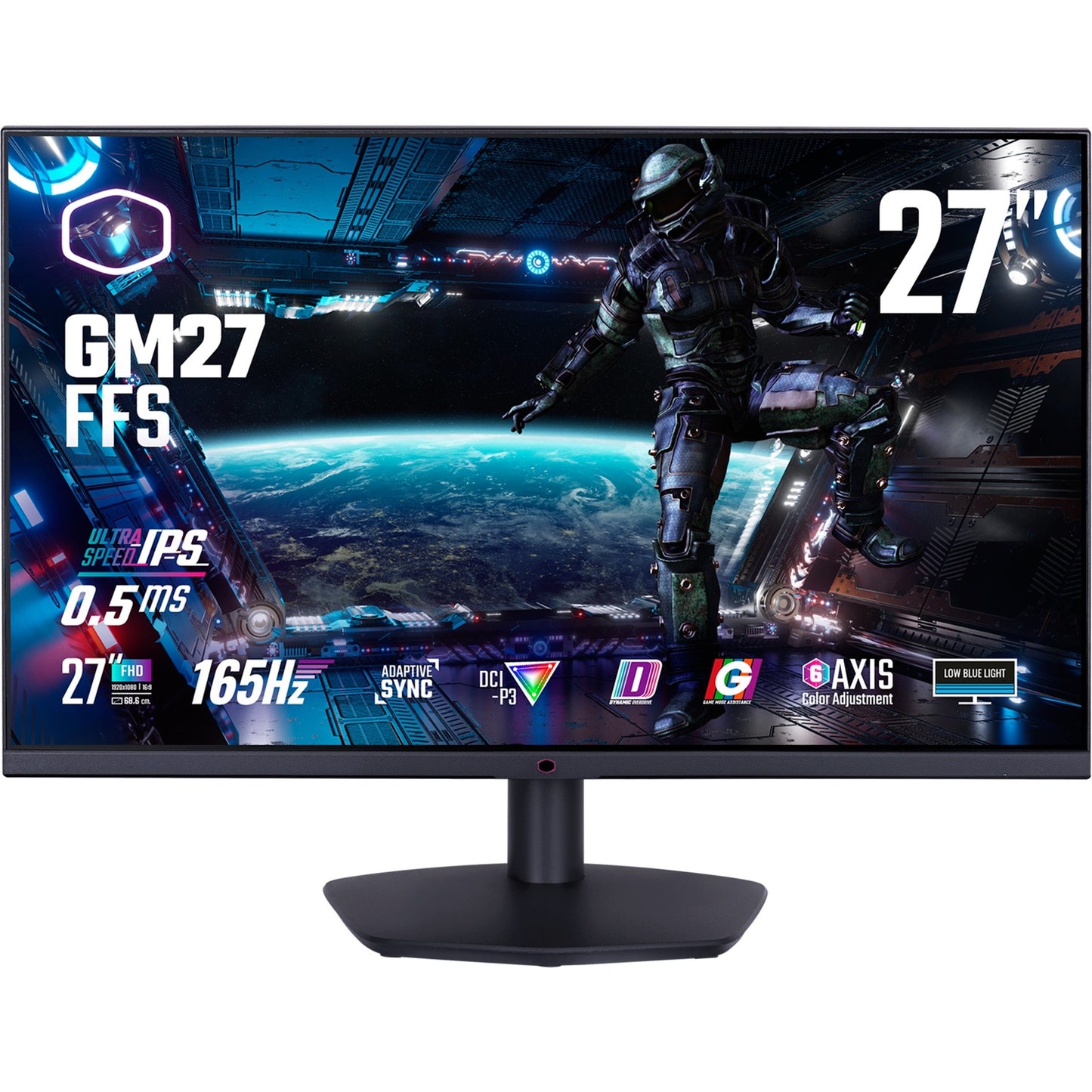 Monitor gaming Cooler Master GM27-FFS 27 (negro, 2x HDMI, 2x DisplayPort, free-sync, G-sync, 165 Hz)