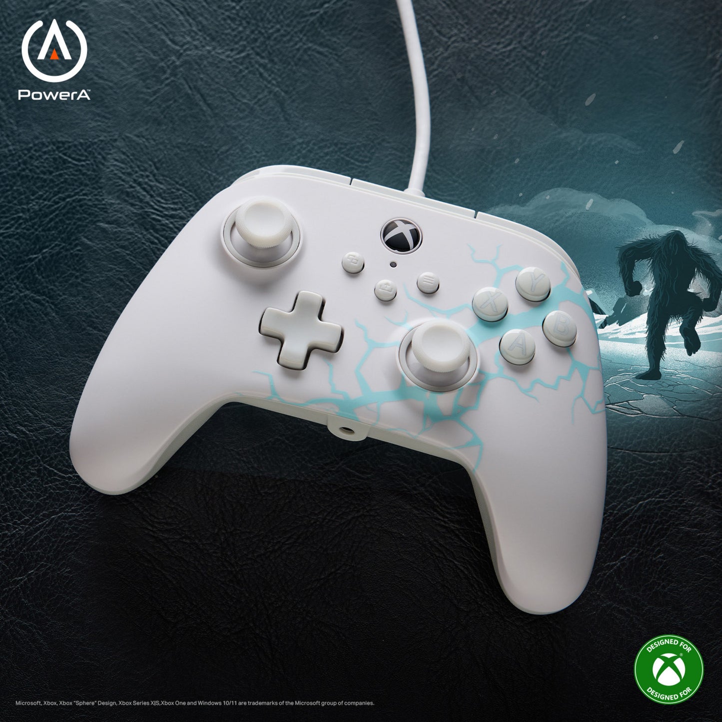 Controller Powera Advantage con cavo per xbox serie x|s - polar ice (bianco blu, xbox serie x|s, xbox one, PC)