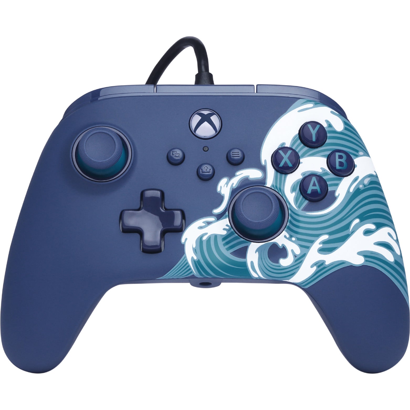 Controller Powera Advantage con cavo per xbox serie x|s - onda d'acqua (blu azzurro, xbox serie x|s, xbox one, PC)
