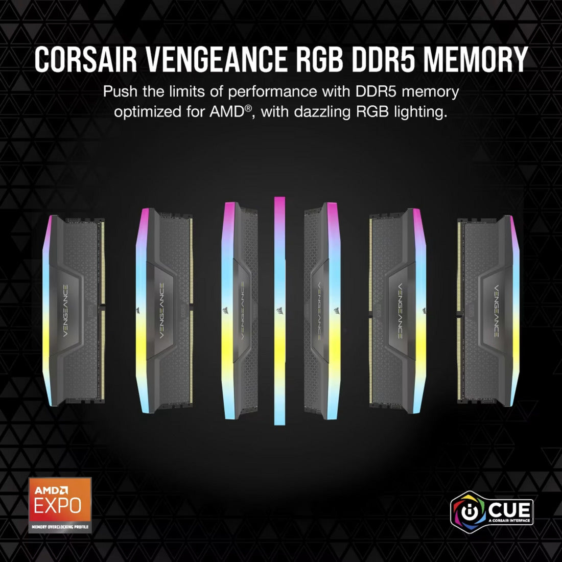 Corsair Vengeance RGB 32 GB DDR5-6000 (2x 16 GB) RAM (negro, cmh32gx5m2d6000z38, xmp, expo)