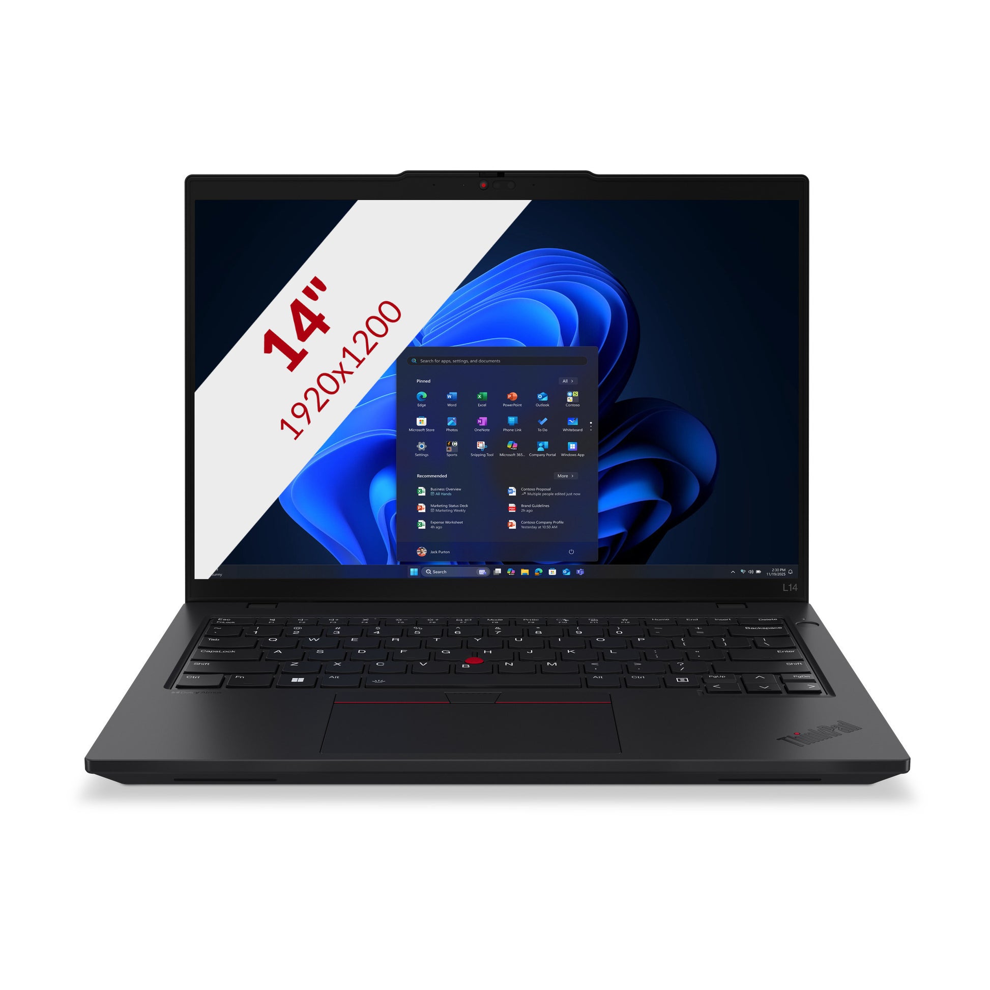 Lenovo thinkpad l14 gen 6 intel (21s6006tmh) 14 laptop (zwart | core ultra 5 225u | intel graphics | 16 gb | 512 gb ssd)