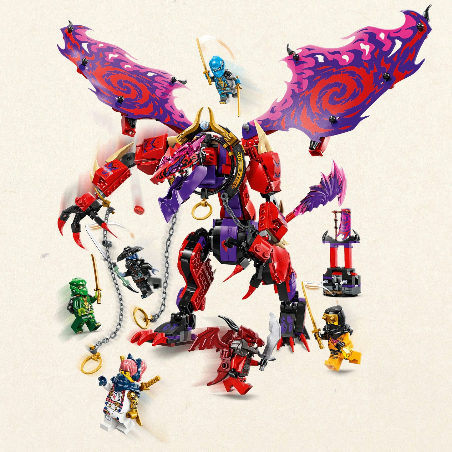 Lego ninjago - bliksemtand draak van chaos constructiespeelgoed (71832)