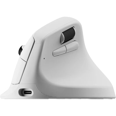 Mouse ergonomico wireless Keychron m5 (bianco, da 100 a 30.000 dpi, 8000 Hz, USB Bluetooth da 2,4 GHz)