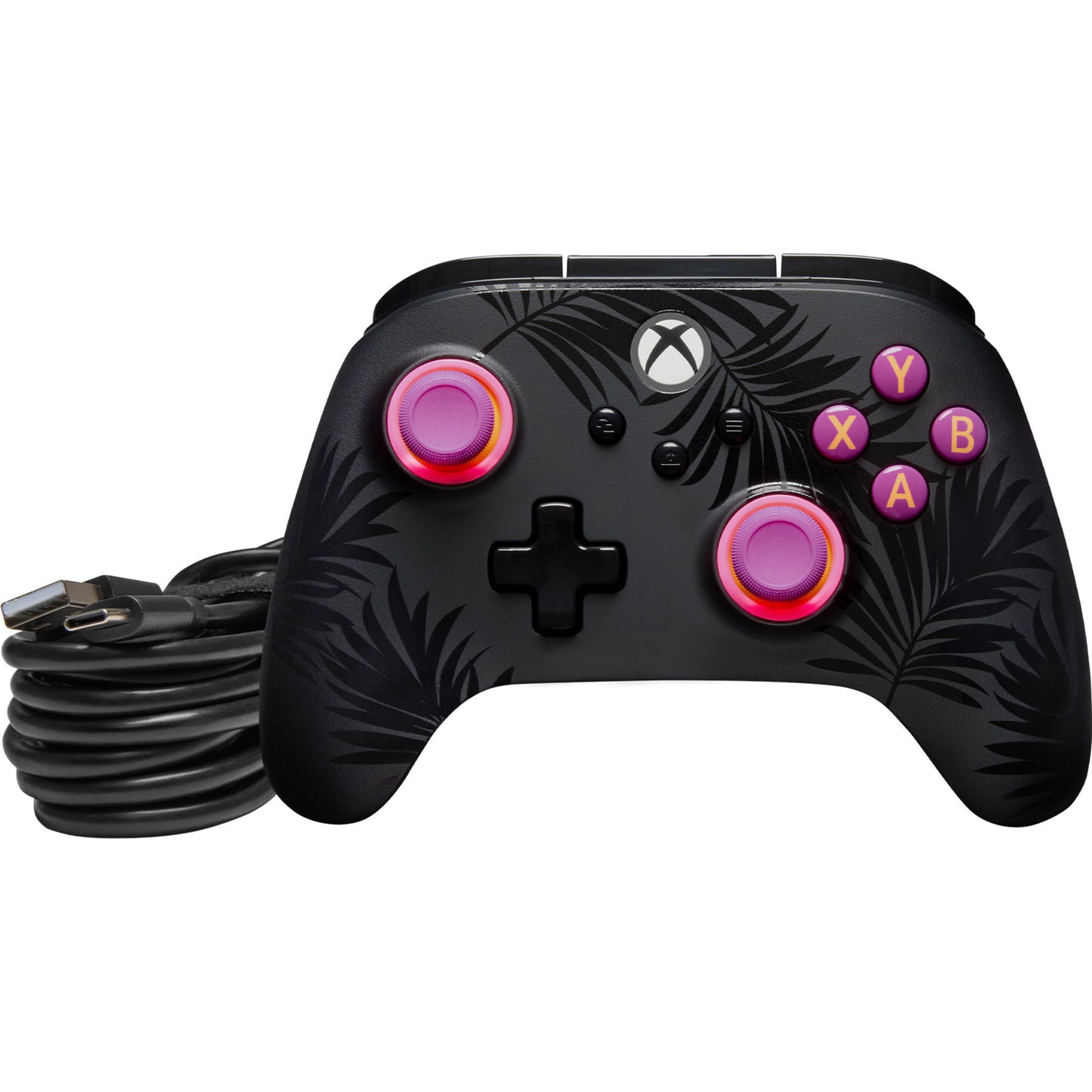 Vantaggio Powera plus controller cablato per xbox serie x|s - palme al chiaro di luna (rosa, xbox serie x|s, xbox one, PC)
