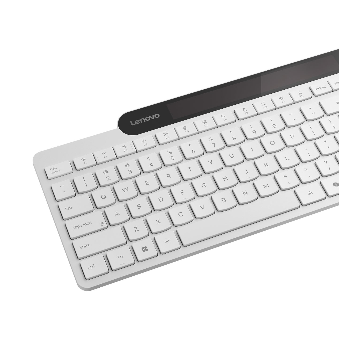 Teclado Bluetooth de carga automática Lenovo 800 (blanco, diseño de EE. UU. (QWERTY), émbolo, 100 %, interruptor de émbolo, Bluetooth 5.1, USB-C)