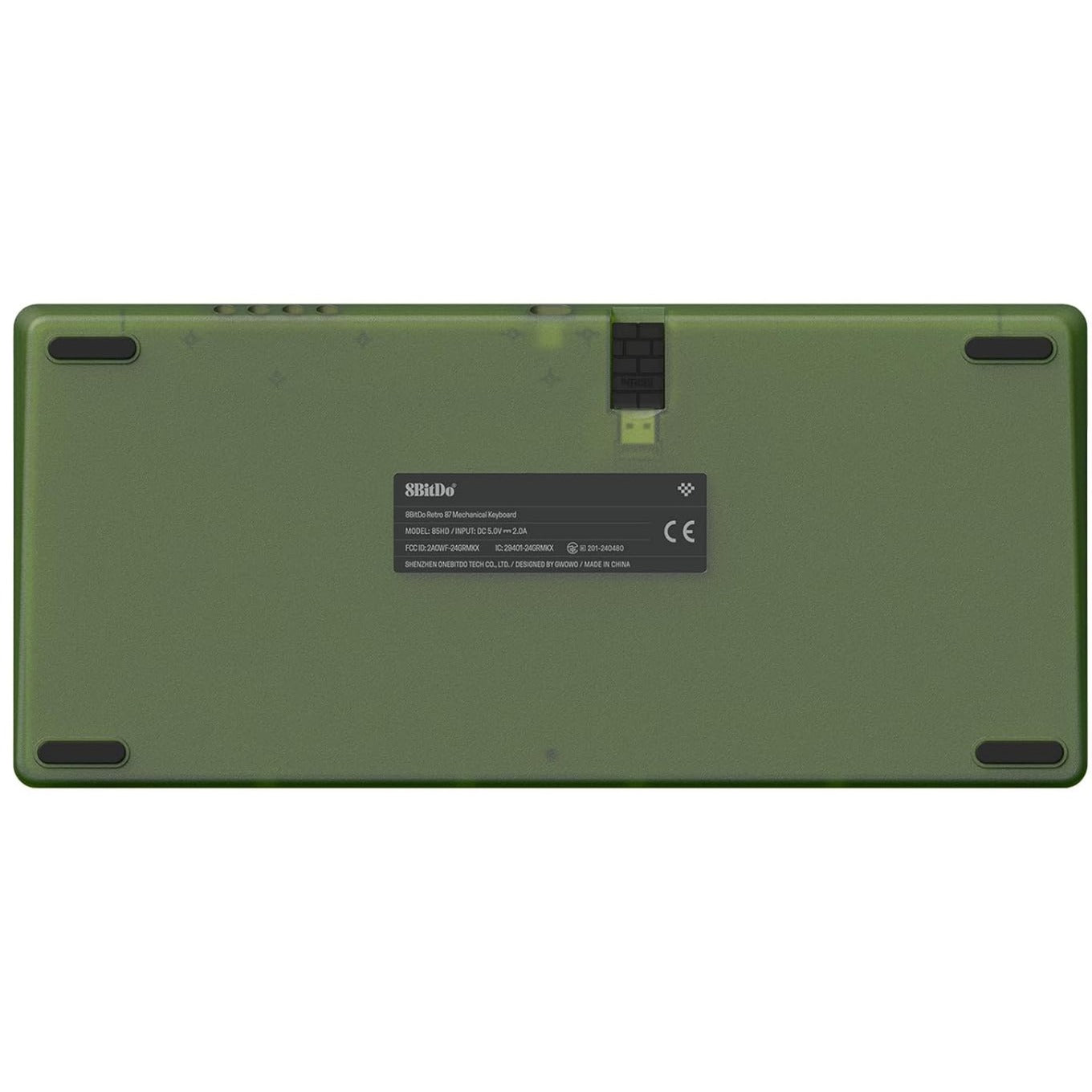 8bitdo retro 87 mechanical keyboard - xbox edition (groen, us lay-out (qwerty), kailh box jellyfish x, 80% (tkl), abs keycaps, bluetooth 5.0, wireless 2.4g, usb)